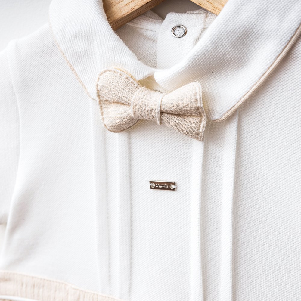 Tenue bébé garçon chic (100% coton) avec noeud papillon (0-12 mois)