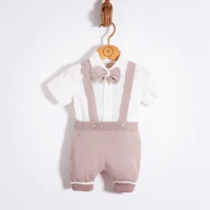 Ensemble "gentleman" en coton bio pour bébé garçon (0 et 12 mois)